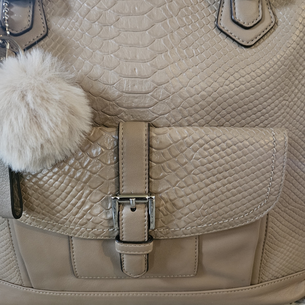 Coach Charlie Python Embossed Leather NWOT Never Used - Picture 2 of 12